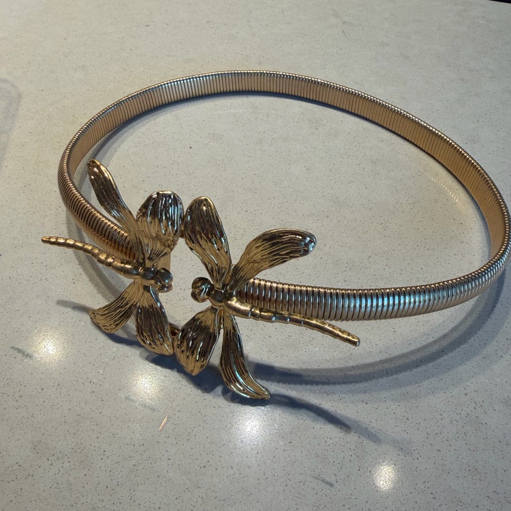 Elegant Gold Dragonfly Belt